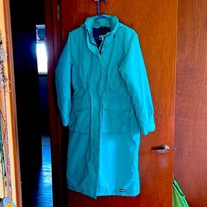 Expedition waterproof winter maxi down coat. So warm and beautiful teal color!